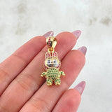 Dije Conejo Sonriente 6.1gr / 1 1/4 in / Dos Oros Amarillo Blanco 18K