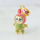 Dije Conejo Sonriente 6.1gr / 1 1/4 in / Dos Oros Amarillo Blanco 18K