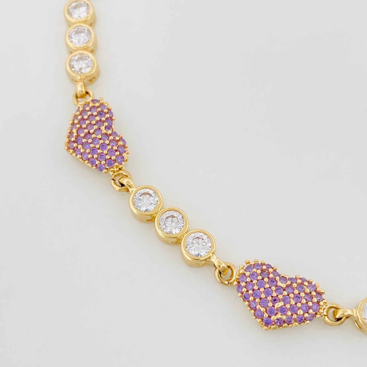 Bracelet Halo Hearts 9.55g / 7 in / 4.3mm Yellow Gold 18K