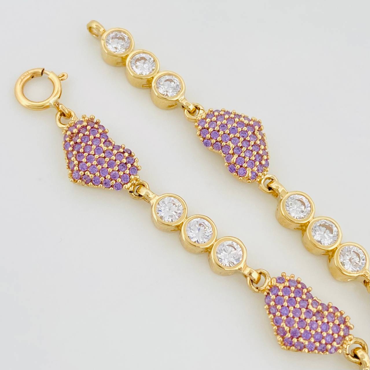 Bracelet Halo Hearts 9.55g / 7 in / 4.3mm Yellow Gold 18K