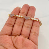 Bracelet Halo Hearts 9.55g / 7 in / 4.3mm Yellow Gold 18K