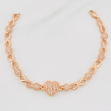 Pulso Infinito Corazones 11.45g / 7 in / 5mm Oro Rosa 18K
