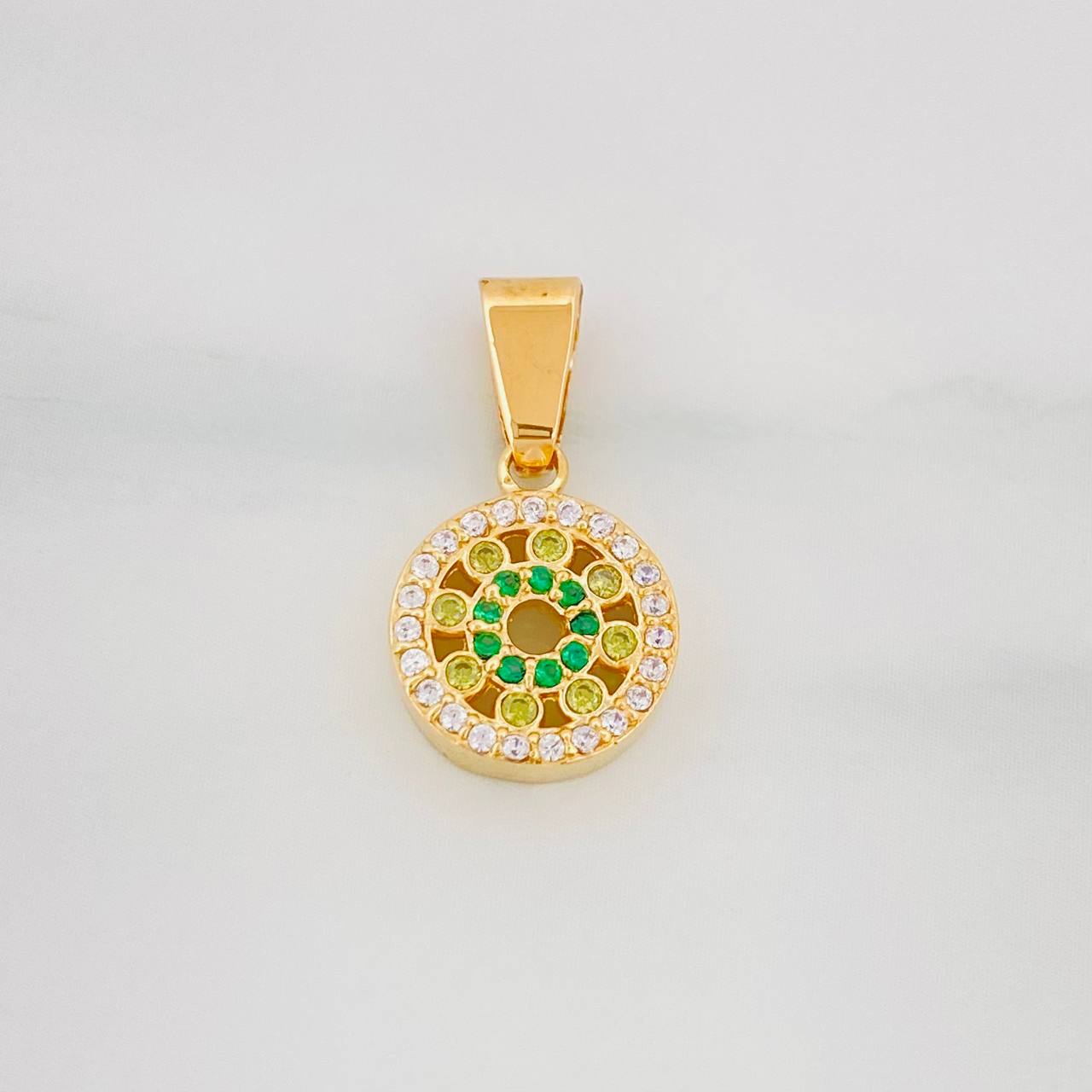 Dije Circulo Tupido 1.95g / 3/4 in Oro Amarillo 18K