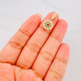 Dije Circulo Tupido 1.95g / 3/4 in Oro Amarillo 18K