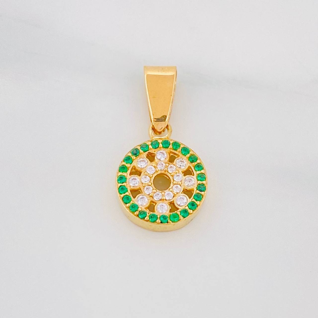 Dije Circulo Tupido 1.9g / 3/4 in Oro Amarillo 18K