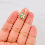 Dije Circulo Tupido 1.9g / 3/4 in Oro Amarillo 18K