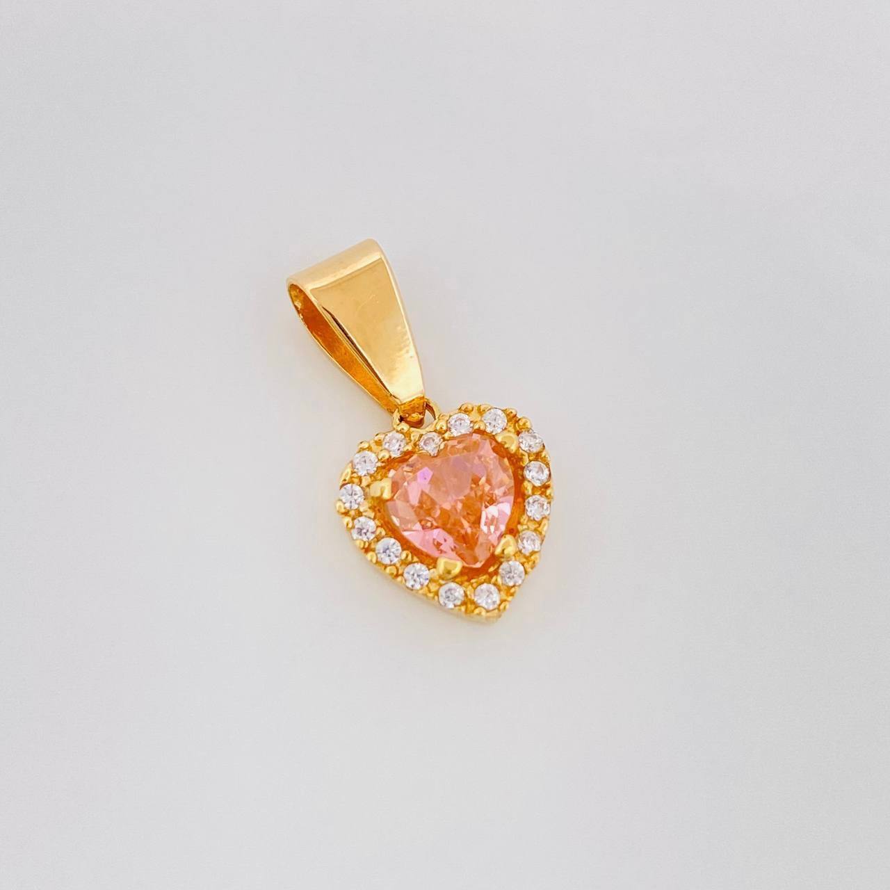 Dije Halo Corazón 1.2g / 3/4 in Oro Amarillo 18K
