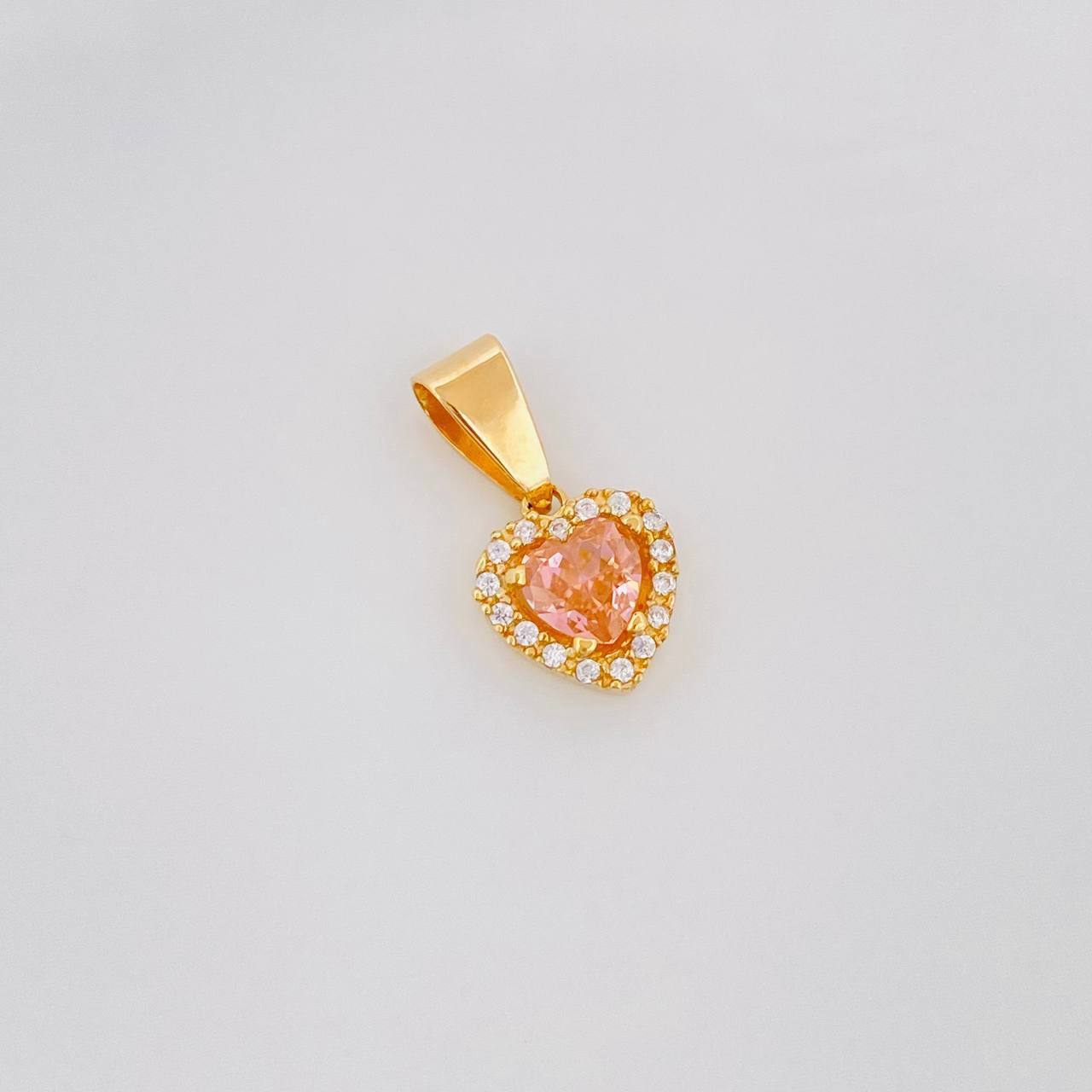 Dije Halo Corazón 1.2g / 3/4 in Oro Amarillo 18K