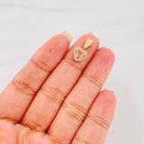 Dije Halo Corazón 1.2g / 3/4 in Oro Amarillo 18K