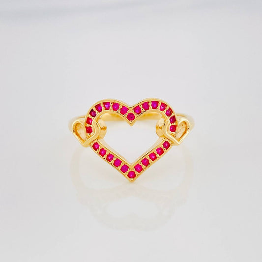 Heart Silhouette Ring 2.2g / T6 1/2 Yellow Gold 18K