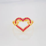 Anillo Silueta Corazones 2.2g / T6 1/2 Oro Amarillo 18K