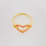 Anillo Silueta Corazones 2.2g / T6 1/2 Oro Amarillo 18K