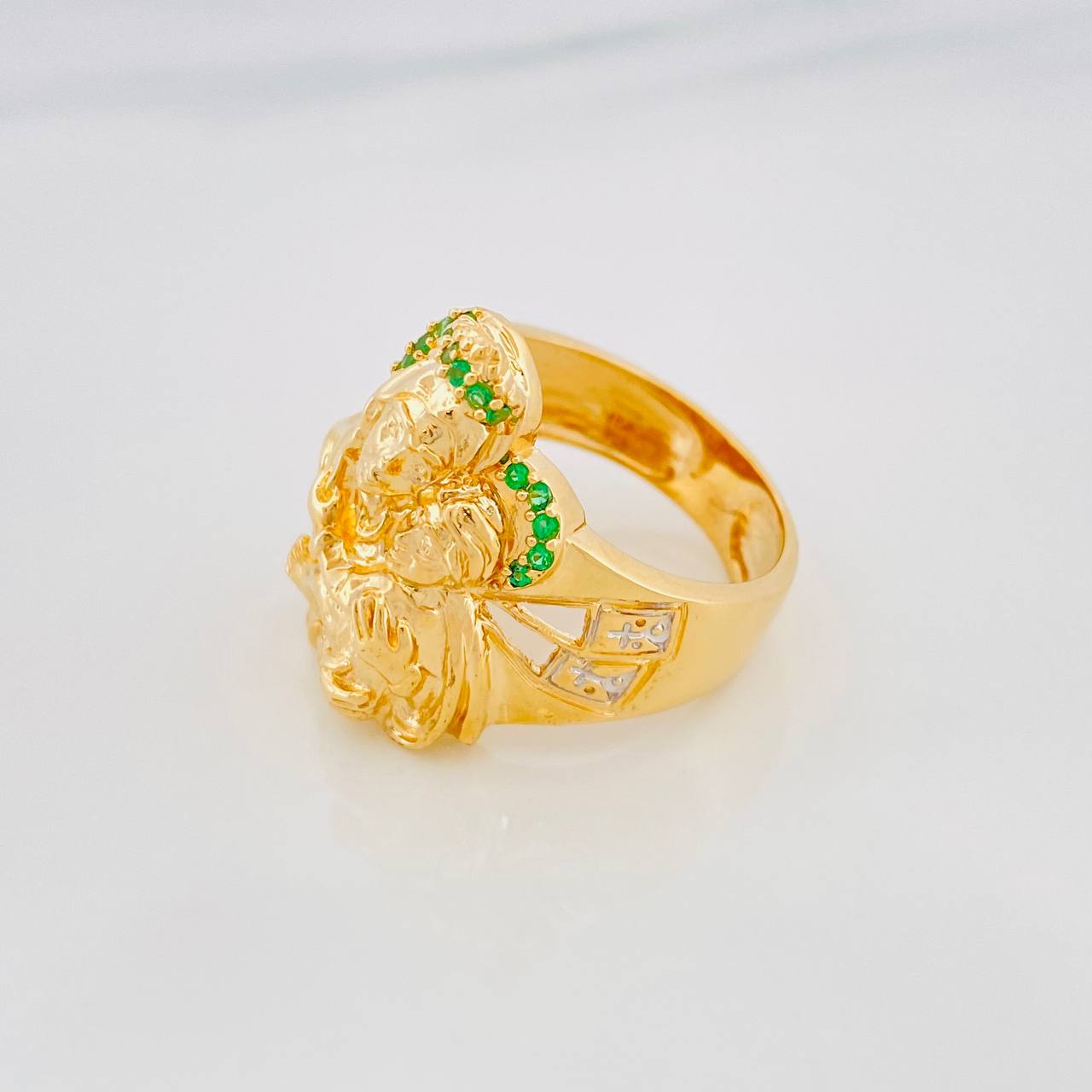 Virgin of Carmen Ring 11.35g / Size 10 1/4 Two-Tone Yellow White Gold 18K