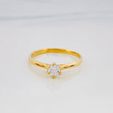 Solitaire Ring 1.7g / T7 1/4 Yellow Gold 18K