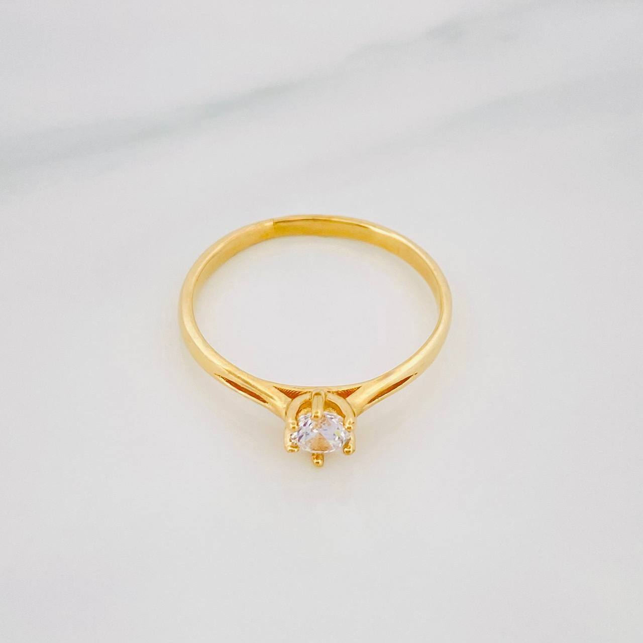 Solitaire Ring 1.7g / T7 1/4 Yellow Gold 18K