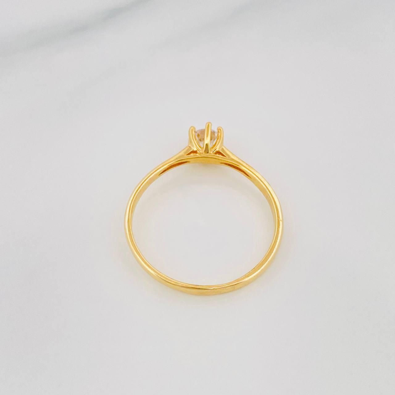 Solitaire Ring 1.7g / T7 1/4 Yellow Gold 18K