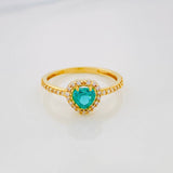 Anillo Halo Corazón 2.45g / T7 1/4 Oro Amarillo 18K