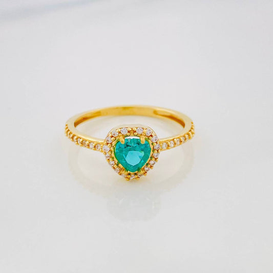 Heart Halo Ring 2.45g / T7 Yellow Gold 18K