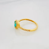 Anillo Halo Corazón 2.45g / T7 1/4 Oro Amarillo 18K