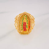 Virgin Guadalupe Ring 4.95g / Size 7 3/4 Yellow Gold 18K