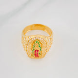 Virgin Guadalupe Ring 4.95g / Size 7 3/4 Yellow Gold 18K