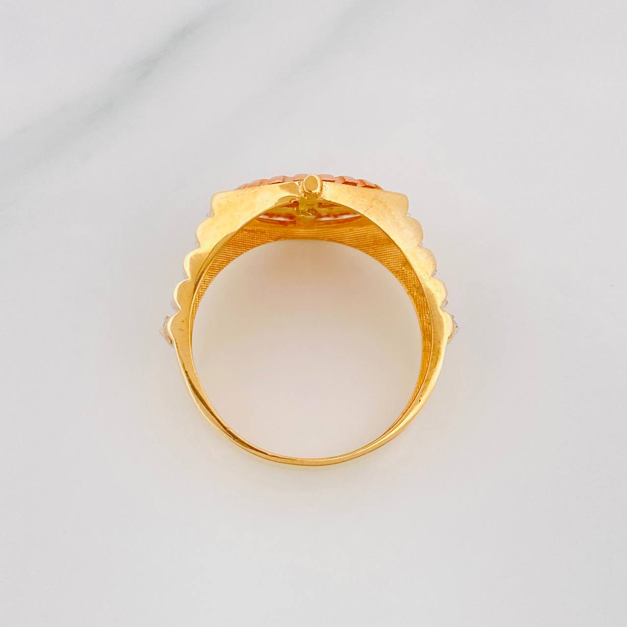 Ring Band Crown 5.85g / T9 3/4 Three Golds 18K