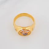 Saint Michael Archangel Ring 6.25g / Size 9 3/4 Three Golds 18K