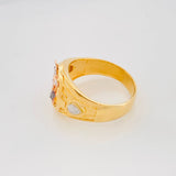 Saint Michael Archangel Ring 6.25g / Size 9 3/4 Three Golds 18K