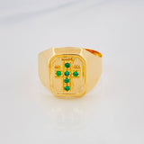 Square Cross Ring 4.3g / T11 1/2 Yellow Gold 18K