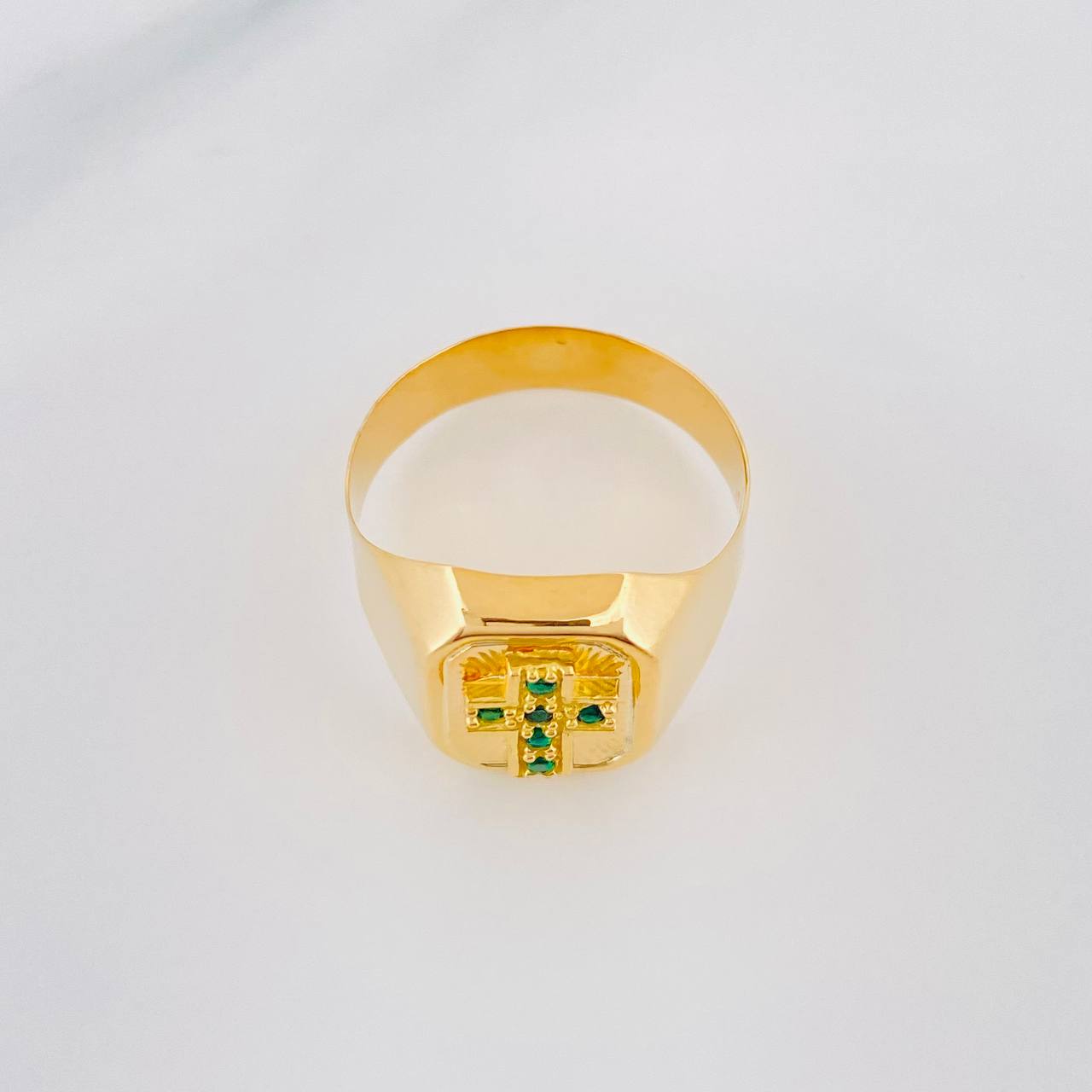 Square Cross Ring 4.3g / T11 1/2 Yellow Gold 18K