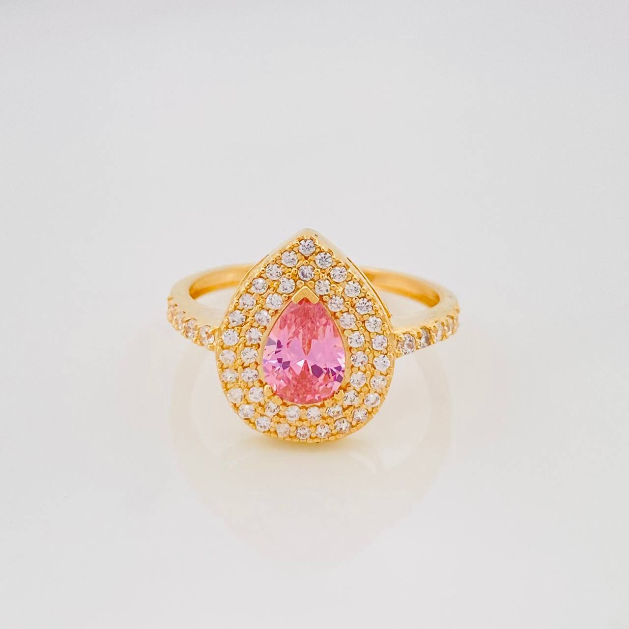 Halo Drop Ring 2.8g / T5 3/4 Yellow Gold 18K