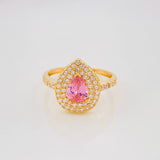 Halo Drop Ring 2.8g / T5 3/4 Yellow Gold 18K