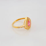Halo Drop Ring 2.8g / T5 3/4 Yellow Gold 18K