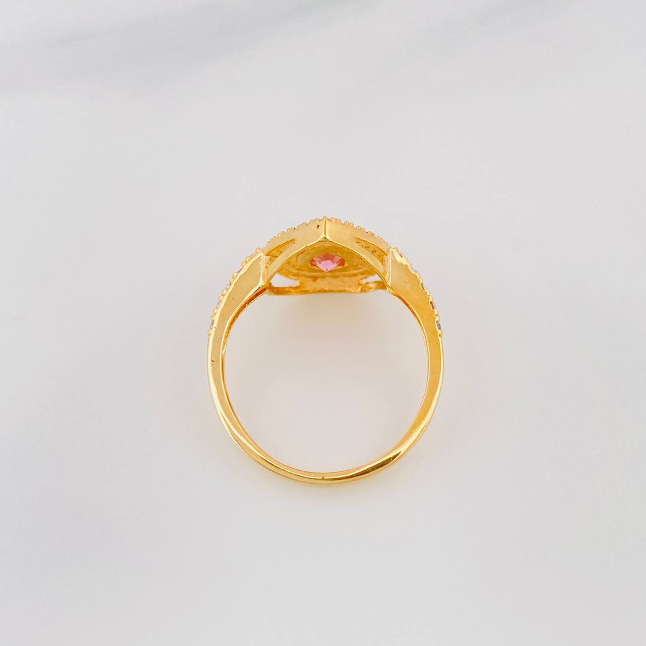 Halo Drop Ring 2.8g / T5 3/4 Yellow Gold 18K