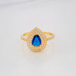 Halo Drop Ring 2.55g / T6 1/2 Yellow Gold 18K
