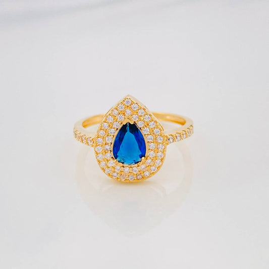 Halo Drop Ring 2.55g / T6 1/2 Yellow Gold 18K