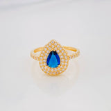 Halo Drop Ring 2.55g / T6 1/2 Yellow Gold 18K