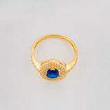 Halo Drop Ring 2.55g / T6 1/2 Yellow Gold 18K