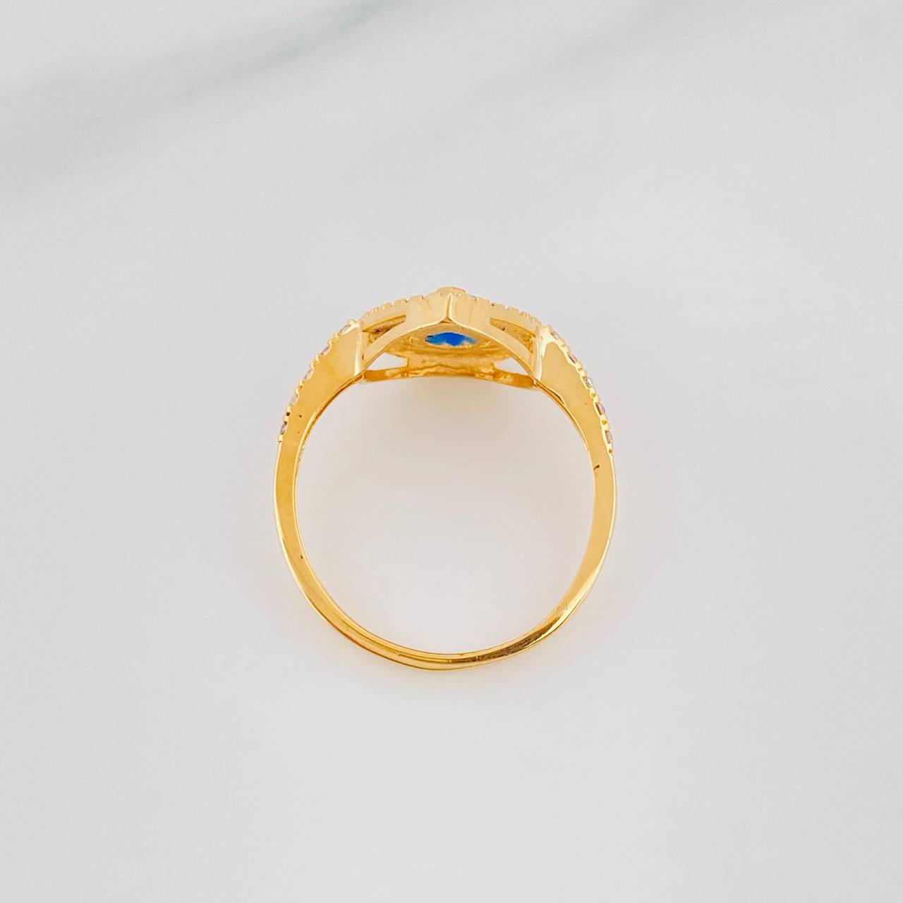Halo Drop Ring 2.55g / T6 1/2 Yellow Gold 18K