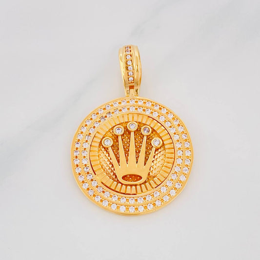 Dije Medalla Corona 8.45g / 1 1/2 in Oro Amarillo 18K