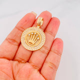 Pendant Medal Crown 8.45g / 1 1/2 in Yellow Gold 18K