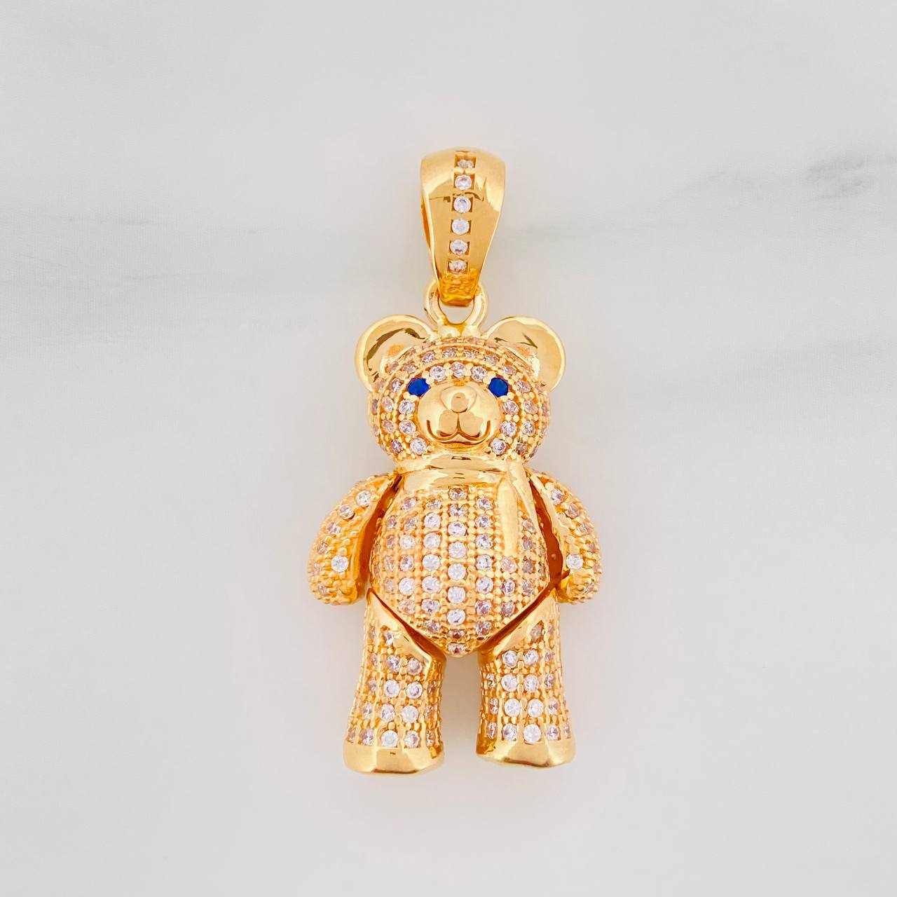 Pendant Articulated Bear with Scarf 8.85g / 1 1/2 in 18K Yellow Gold