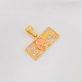 Pendant Dollar Bill 3.65g / 3/4 in Three Golds 18K