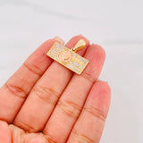 Pendant Dollar Bill 3.65g / 3/4 in Three Golds 18K