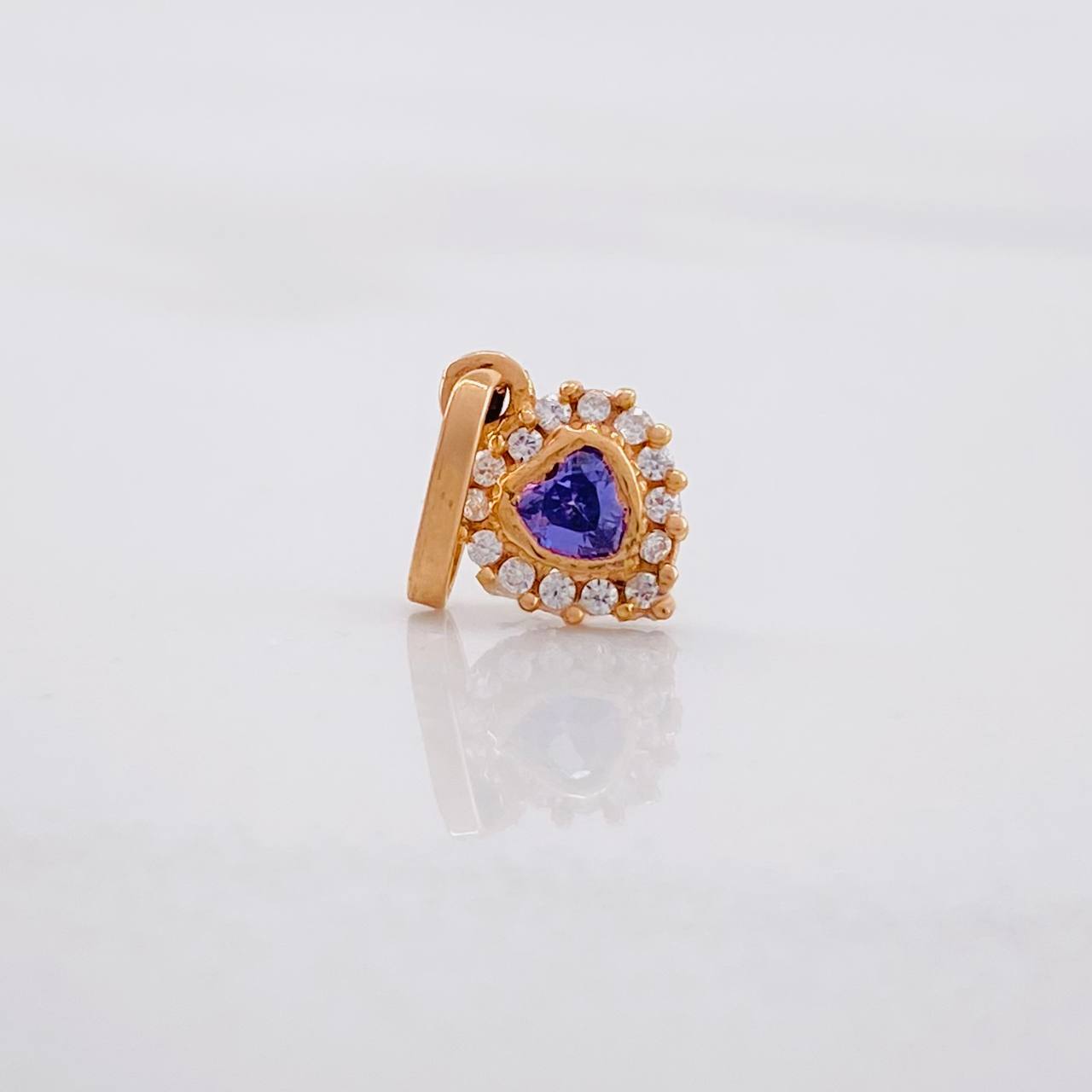 Dije Halo Corazón 0.5g / 1/2 in Oro Rosa 18K