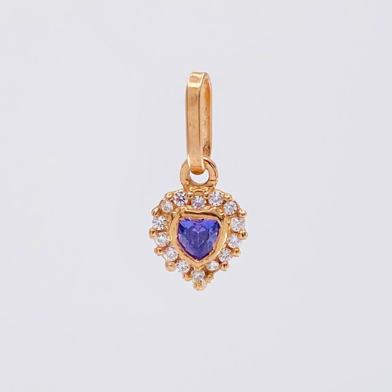 Dije Halo Corazón 0.5g / 1/2 in Oro Rosa 18K