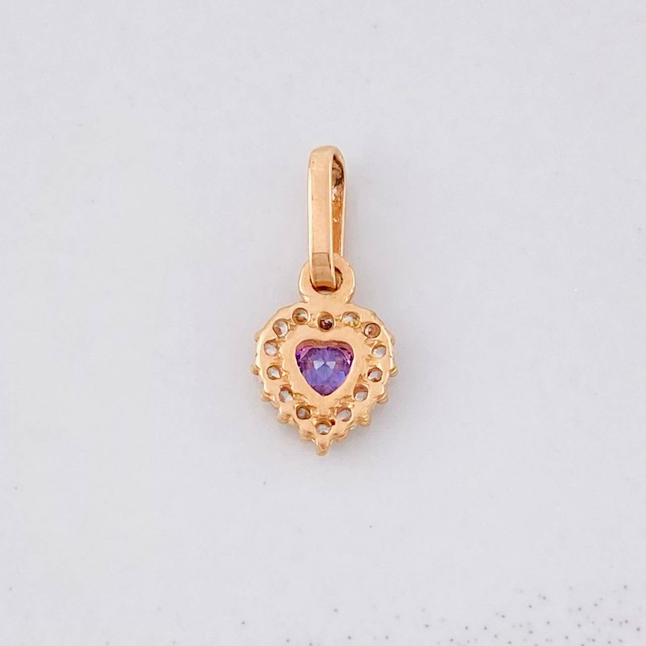 Dije Halo Corazón 0.5g / 1/2 in Oro Rosa 18K