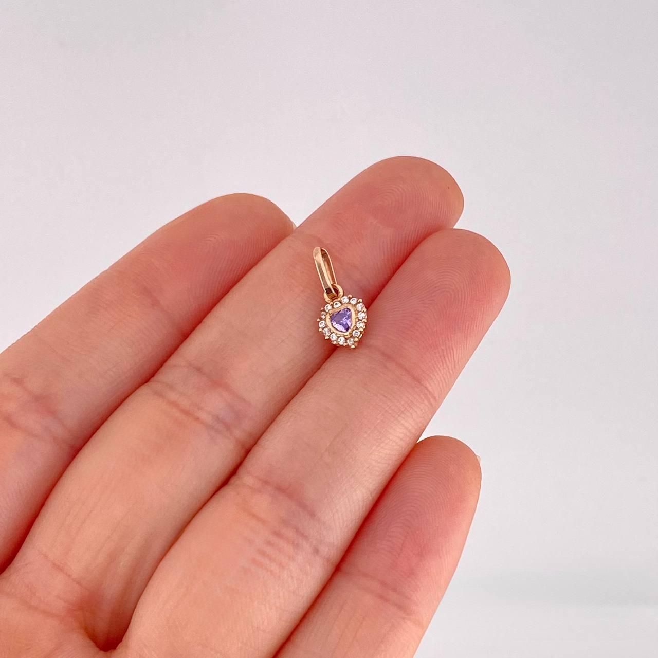 Dije Halo Corazón 0.5g / 1/2 in Oro Rosa 18K