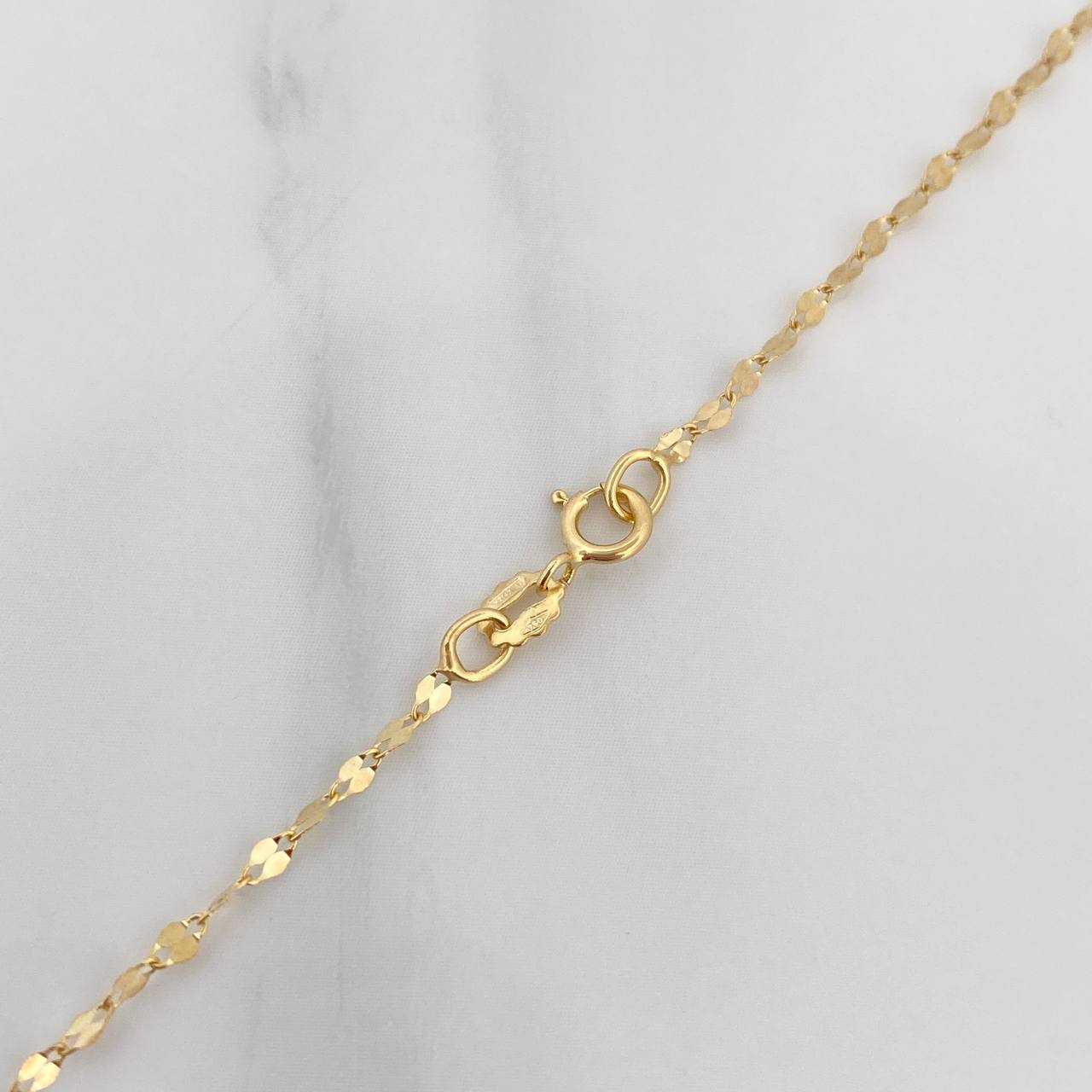 Mirror Flower Chain 0.85 g / 17 3/4 in / 1.6 mm 18K Yellow Gold