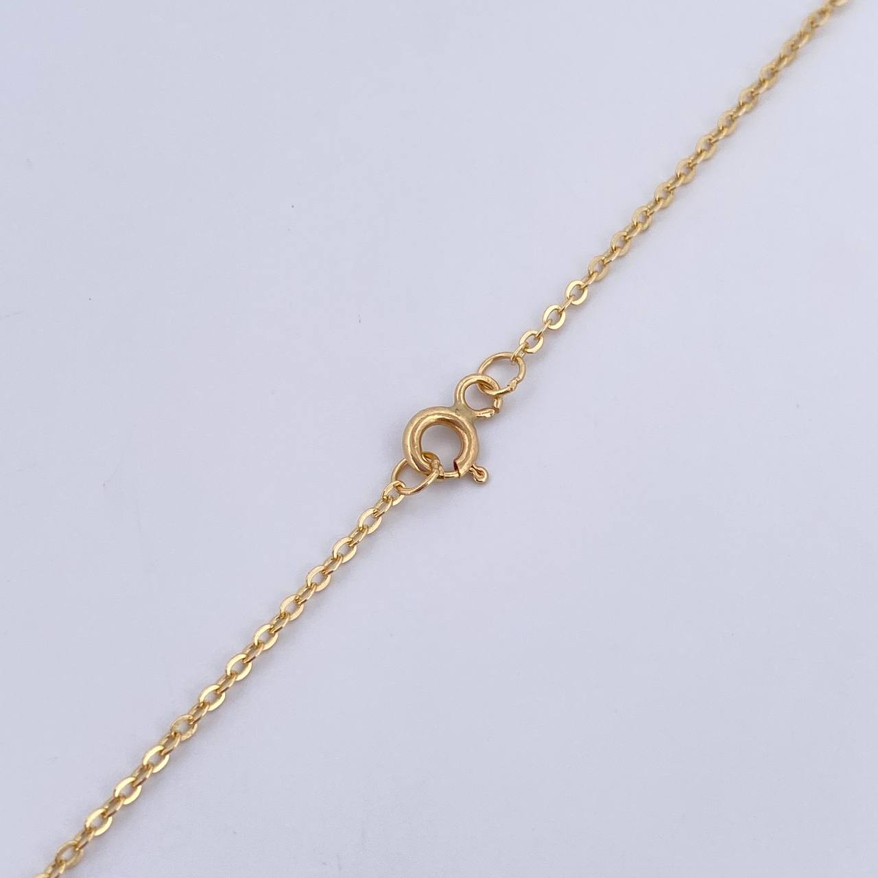 Classic Link Chain Clover 2.4gr / 42.5cm / 1.2mm Electrostatic Black Purple 18K Yellow Gold &